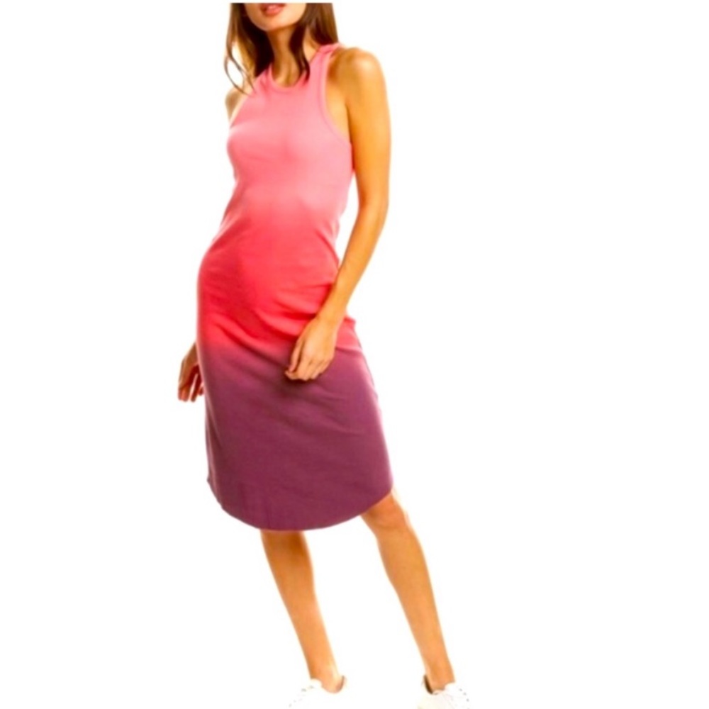 Anthropologie (Young Fabulous & Brokel Pink Purple Ombre Midi Dress NWT Size M